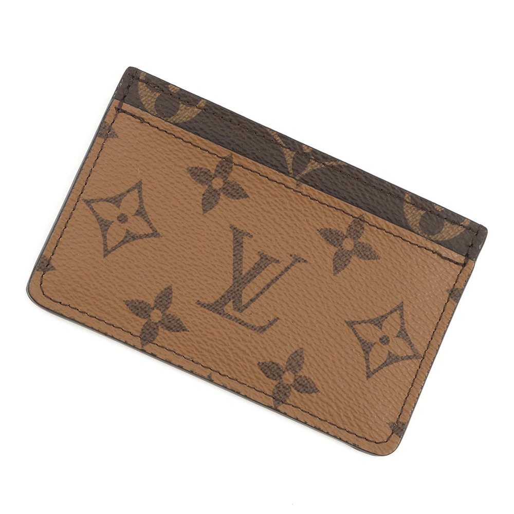Louis Vuitton Card Case Wallet Monogram Reverse Porte Cartes Black